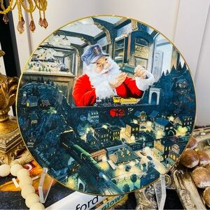 Hamilton collector plate titled "Santa's Railroad" Santa Takes a Break series